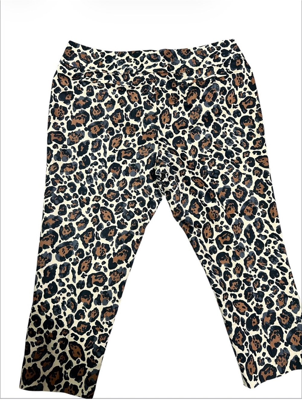 Worthington Leopard Print Capri Leggings - Cream/Brown/Black